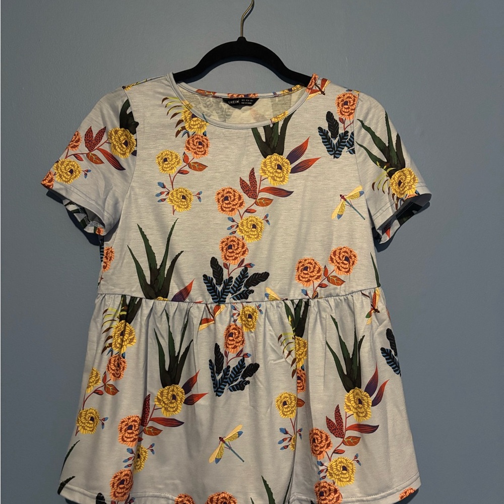 MATERNITY Floral Print Short Sleeve Top